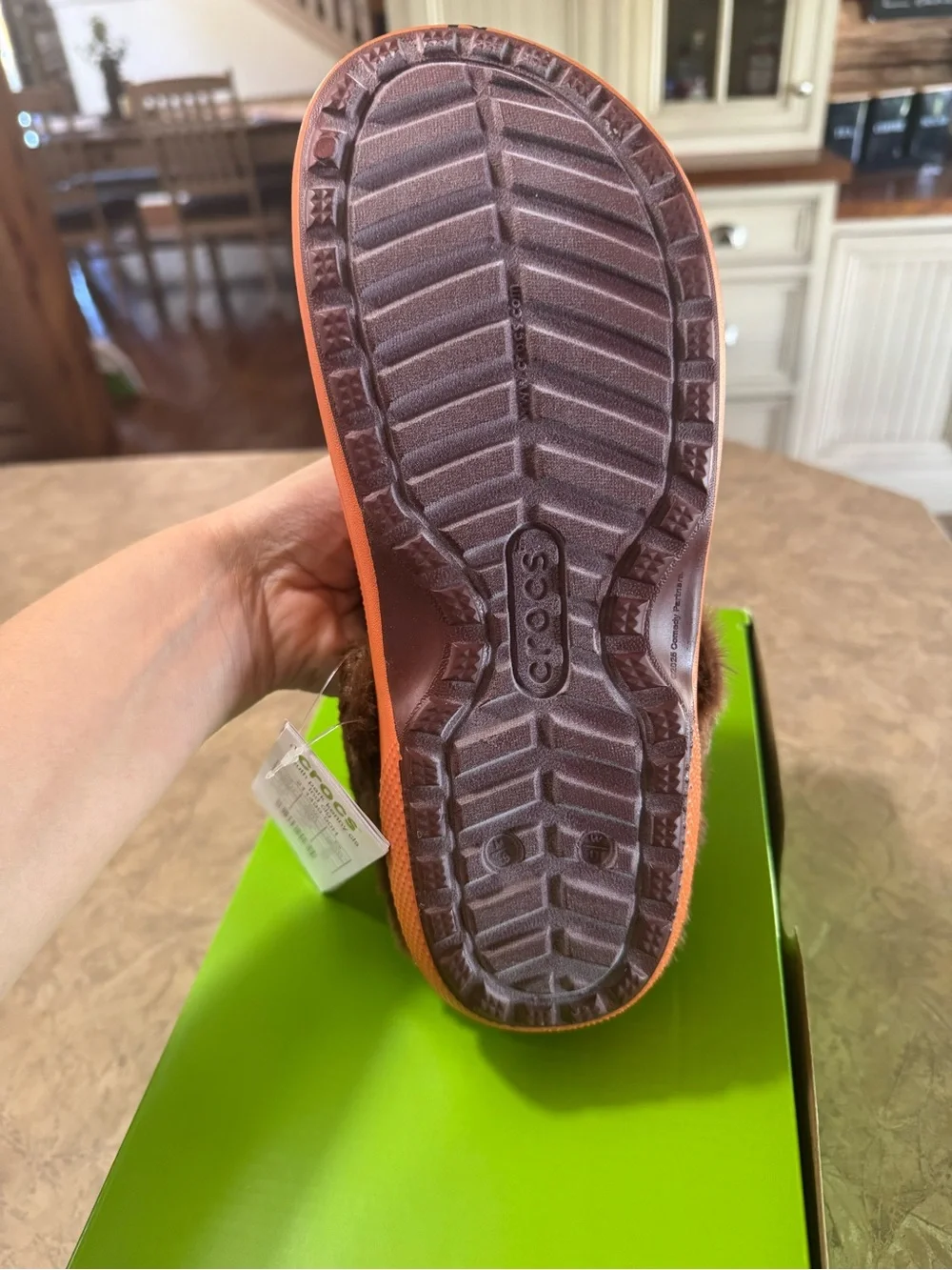 South Park CROCS Kids Orange Faux-Fur Lined Clog with Brown Lining